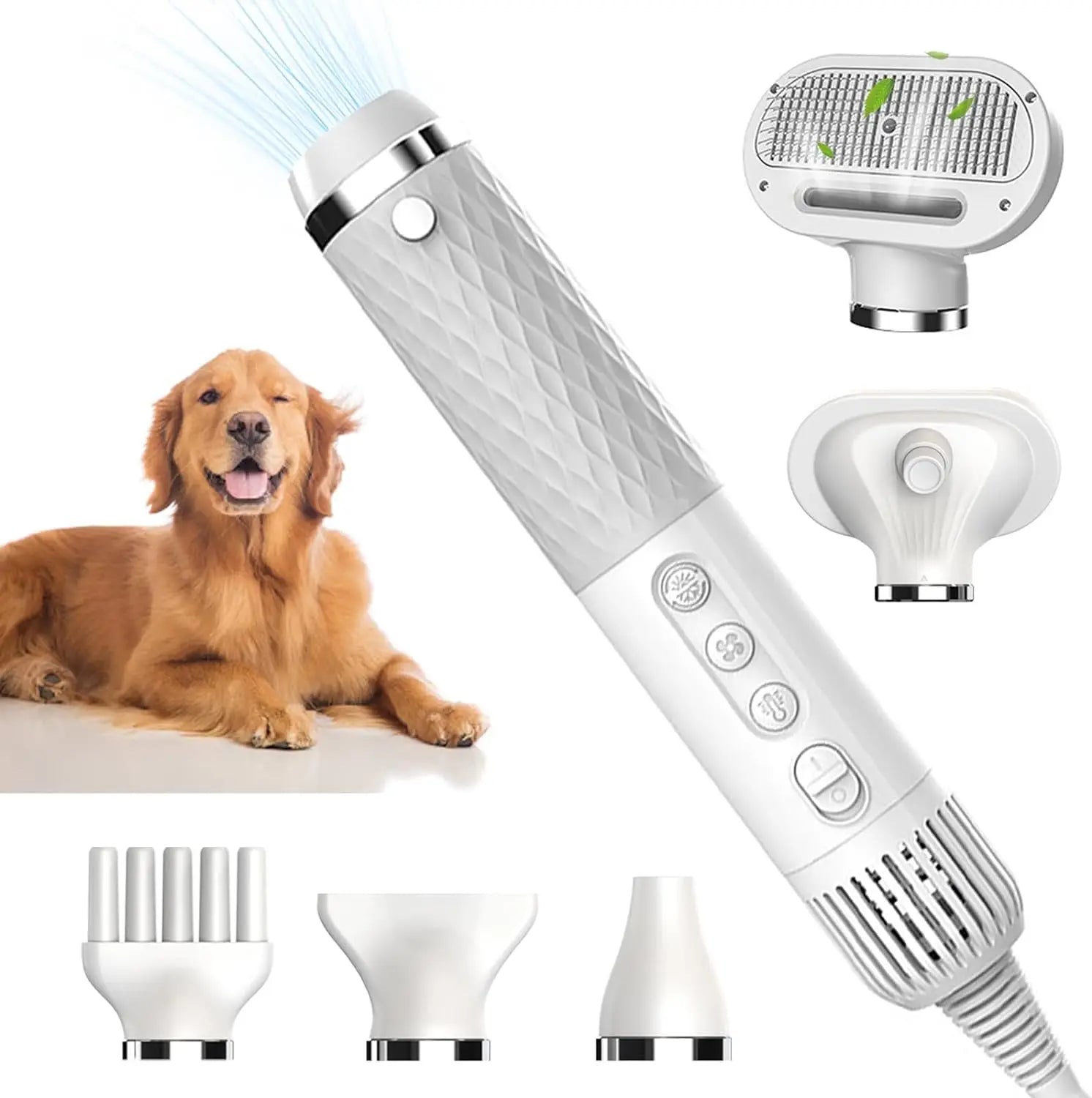 Dog Dryer Portable Dog Hair Dryer with 4 Nozzles,Dog Blow Dryer.