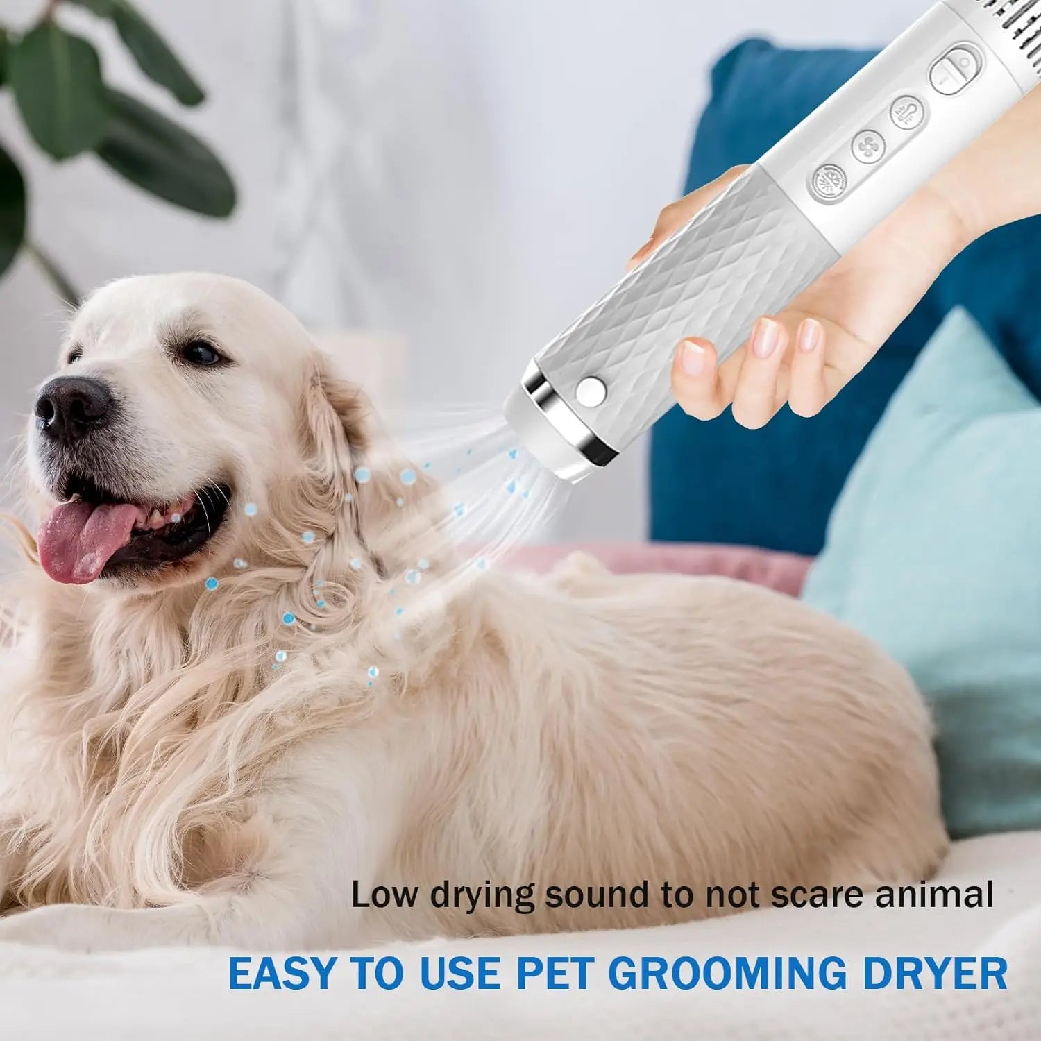 Dog Dryer Portable Dog Hair Dryer with 4 Nozzles,Dog Blow Dryer.