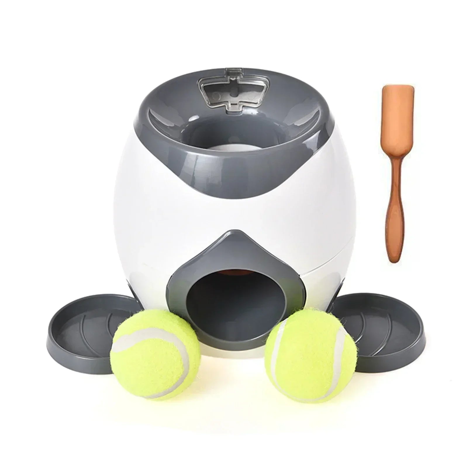 Pet dog tennis feeding device, training machine.