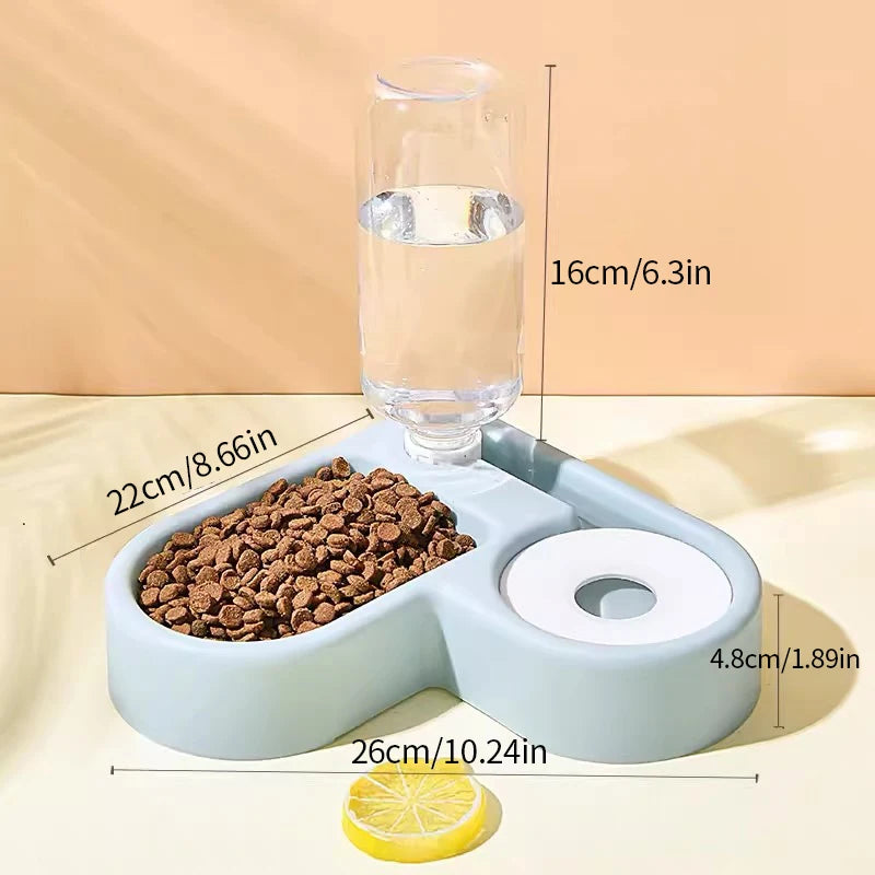 Dog pet automatic water dispenser, pet feeding bowl, feeding and drinking at the same time without taking up space
