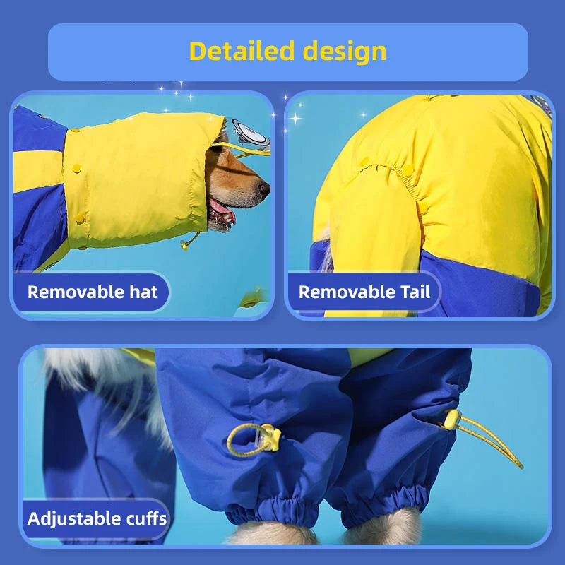 Dog Raincoat Printed Waterproof Raincoat Medium and Large Dogs.