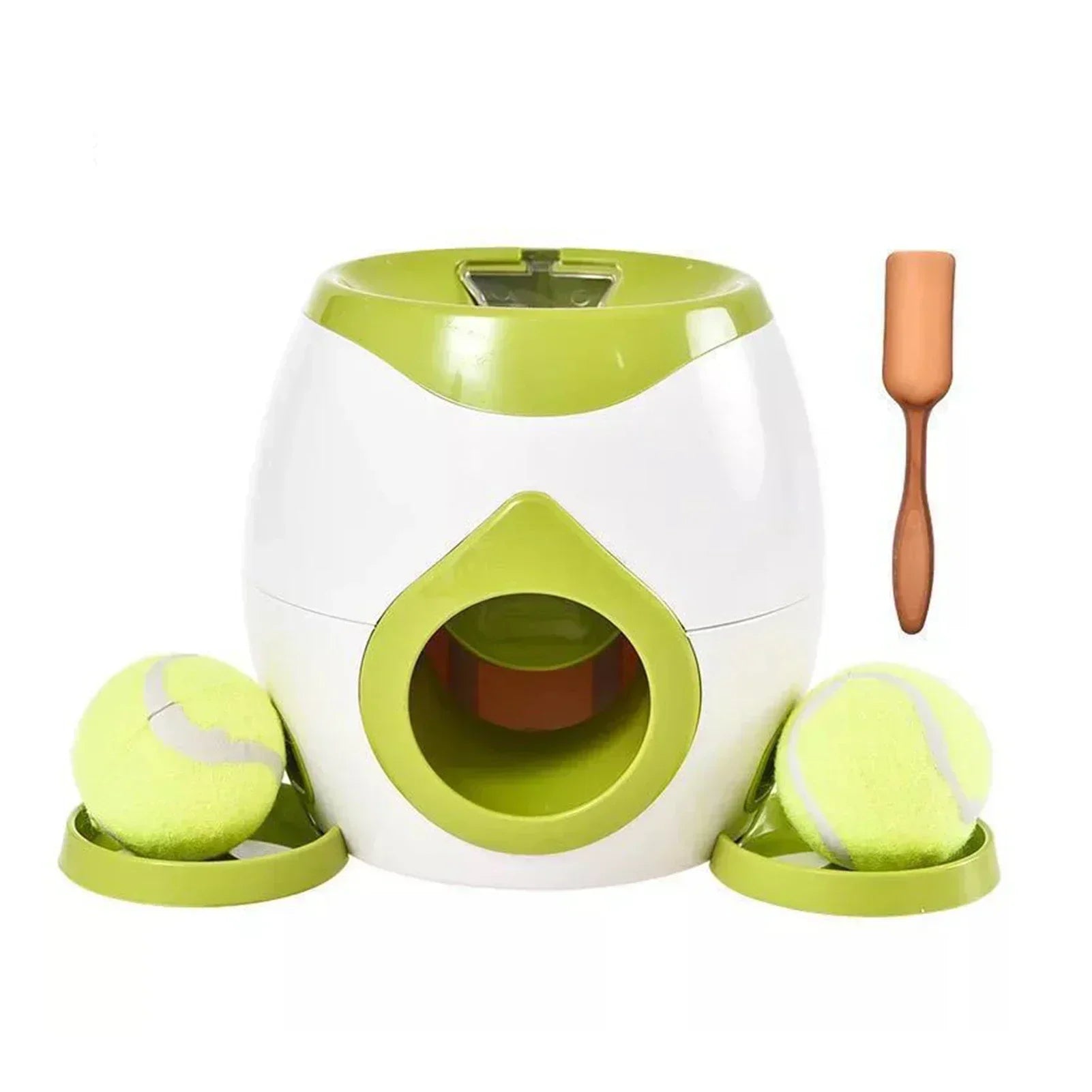 Pet dog tennis feeding device, training machine.