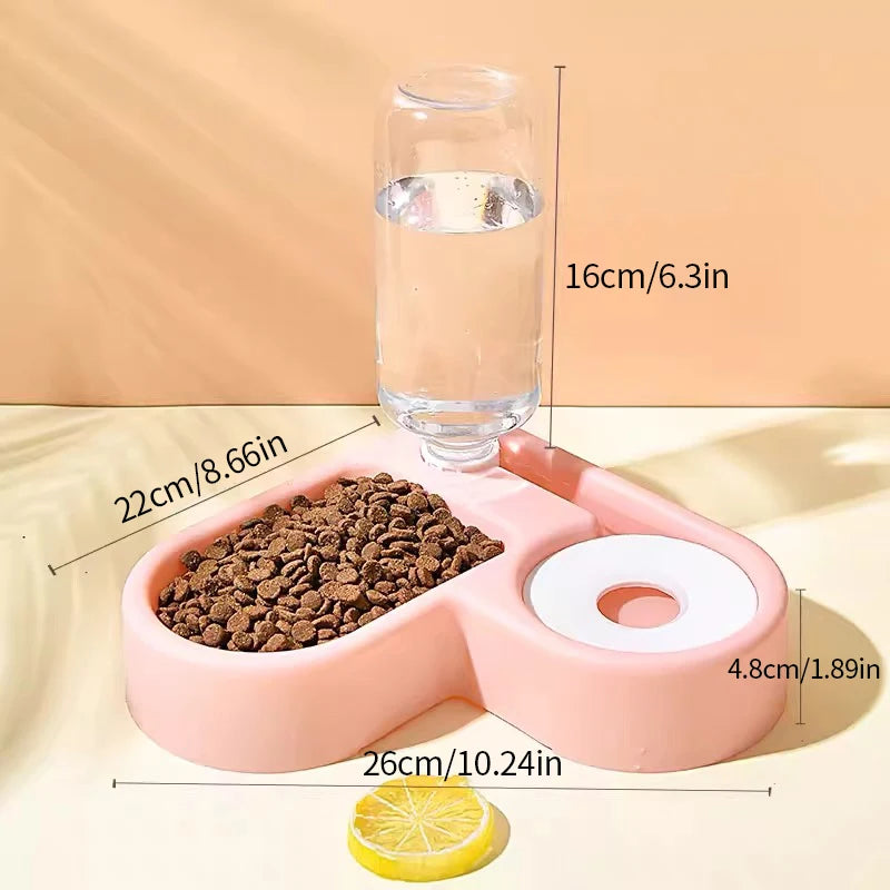 Dog pet automatic water dispenser, pet feeding bowl, feeding and drinking at the same time without taking up space