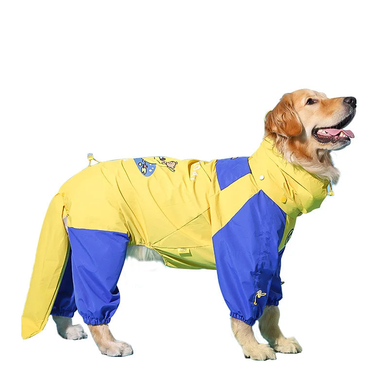 Dog Raincoat Printed Waterproof Raincoat Medium and Large Dogs.