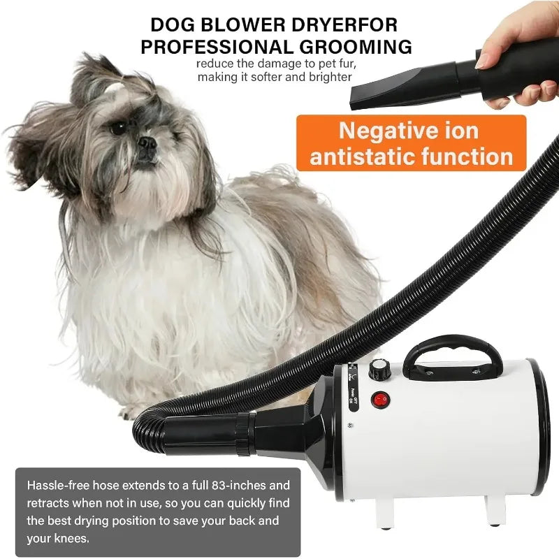 Dog Hair Dryer Pet Grooming Dryer 2-in-1 Smart Silent Dog Hair Dryer.