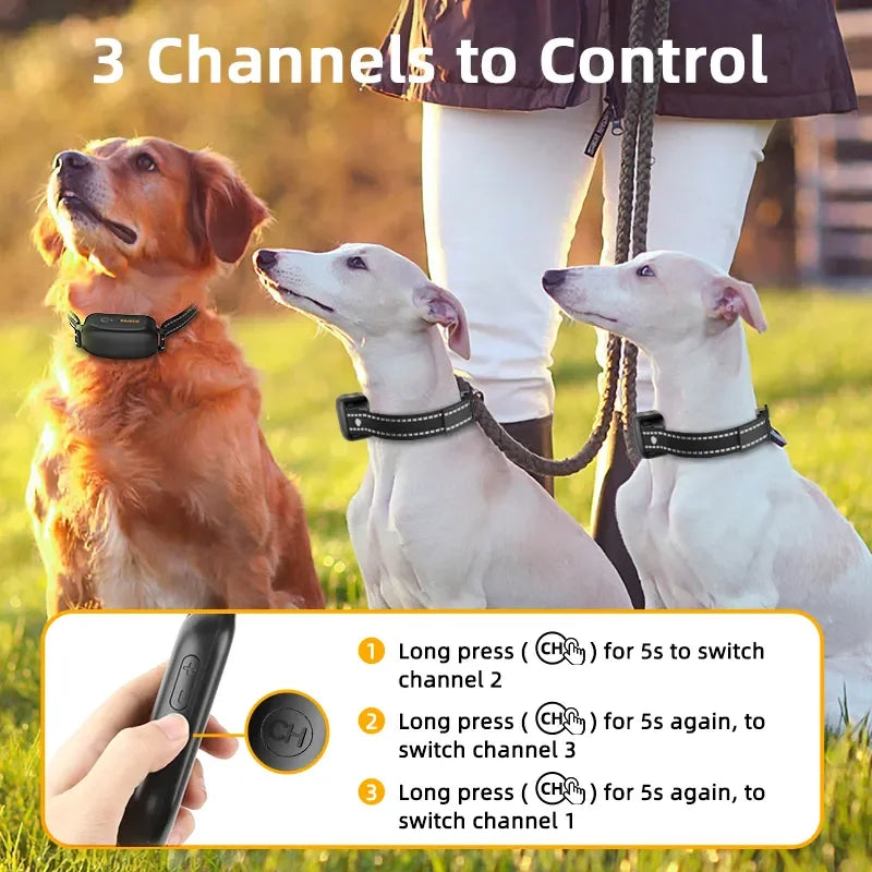 ROJECO Electric Dog Training Collar Digital Rechargeable Remote Control.