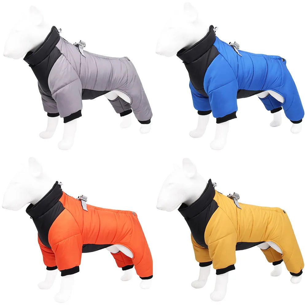 Dog Clothes Four Feet Clothing Warm Winter Coat Reflective Rainproof Dog Clothes Windproof Overall for Dogs Pet Cotton Clothes