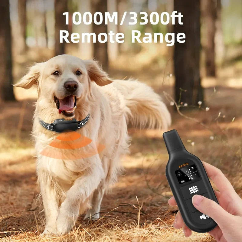 ROJECO Electric Dog Training Collar Digital Rechargeable Remote Control.