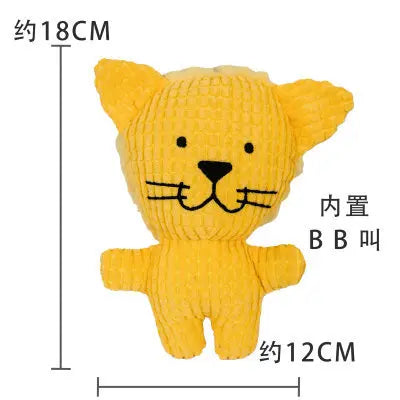 Pet Toys Animals Shape Bite Resistant Squeaky Toys Teeth Grinding Plush Dog Toy for Small Large Puppy Pets Training Accessories