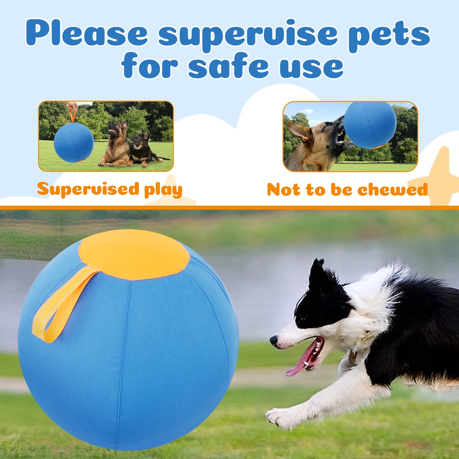 Dogs Outdoor Inflatable Ball Toy Herding Ball Agility Training.