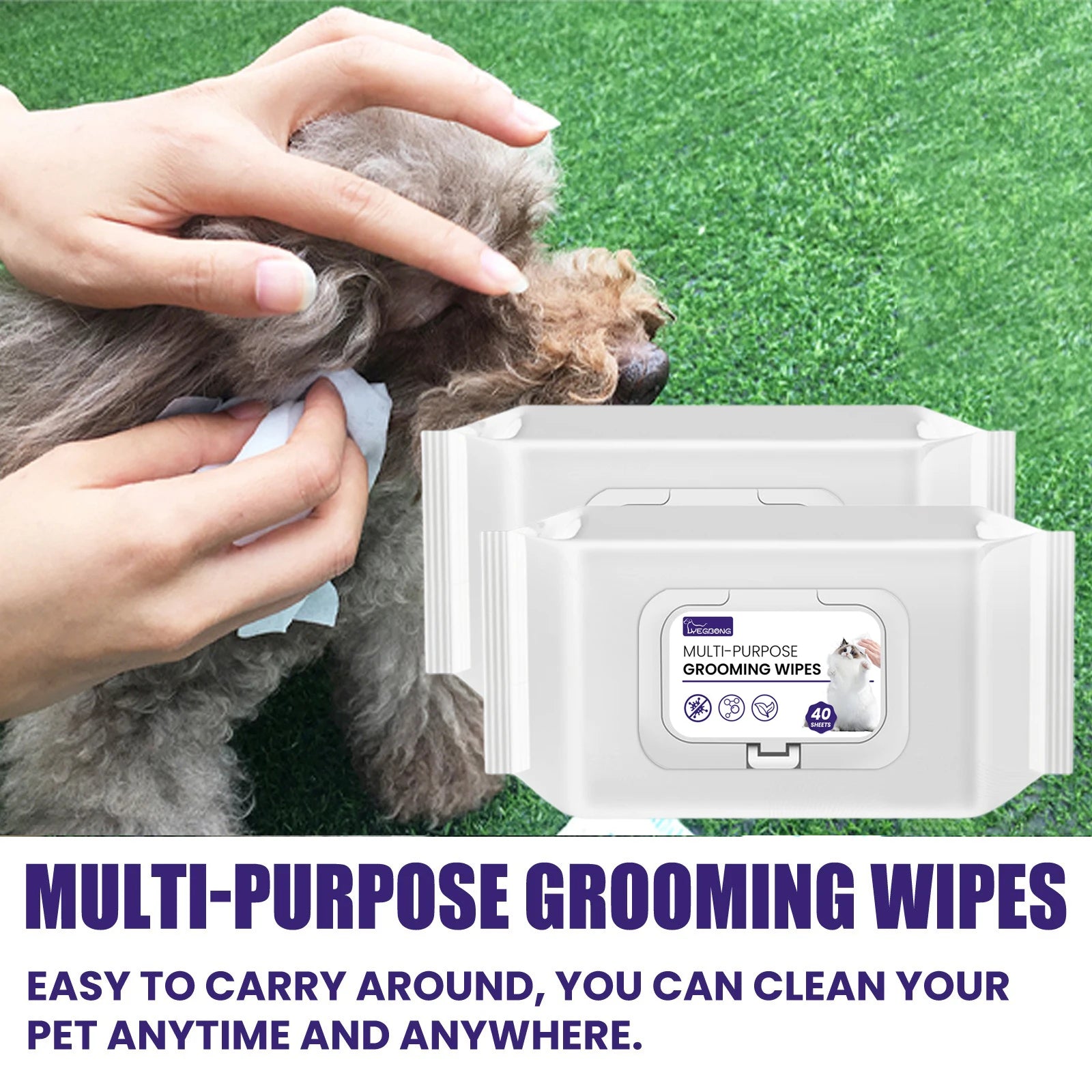 Pet Cleaning Wipes Multi Purpose Easy To Carry Natural Ingredients Gentle Non Irritating Dogs Cats Deodorizing Cleaning Eye Wipe