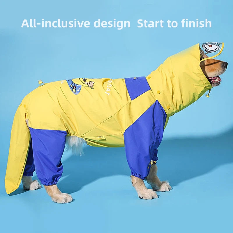 Dog Raincoat Printed Waterproof Raincoat Medium and Large Dogs.