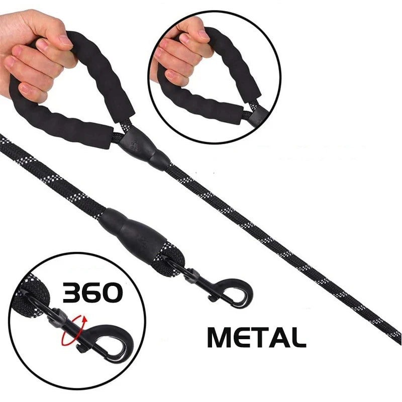 Reflective Dog Leash with Padded Handle.