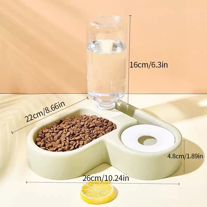 Dog pet automatic water dispenser, pet feeding bowl, feeding and drinking at the same time without taking up space