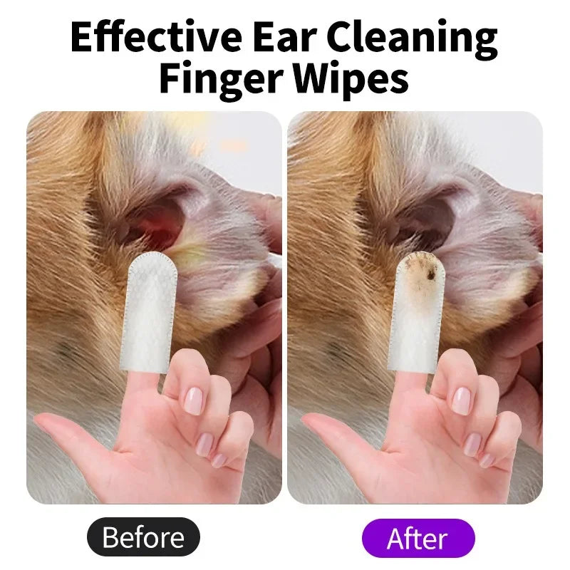 Pet cleaning products Ear cleaning wipes Ear care fingertips Ear mite removal Cat and dog ear cleaning pet products Bedding Aseo