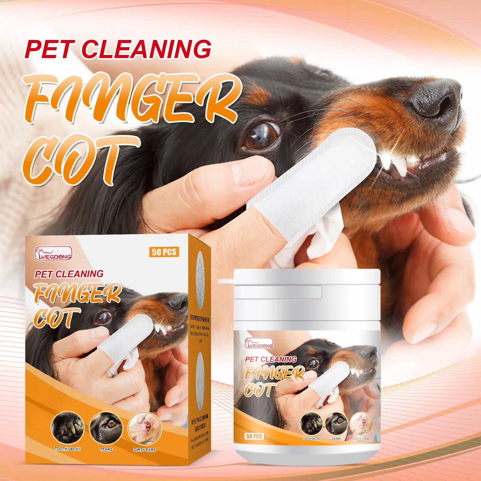 Pet Cleaning Finger Cots, Wet Wipes, Dog Teeth Cleaning, Cat Fresh Breath, Tartar Removal, Ear Cleaning, Pet Cleaning Gloves