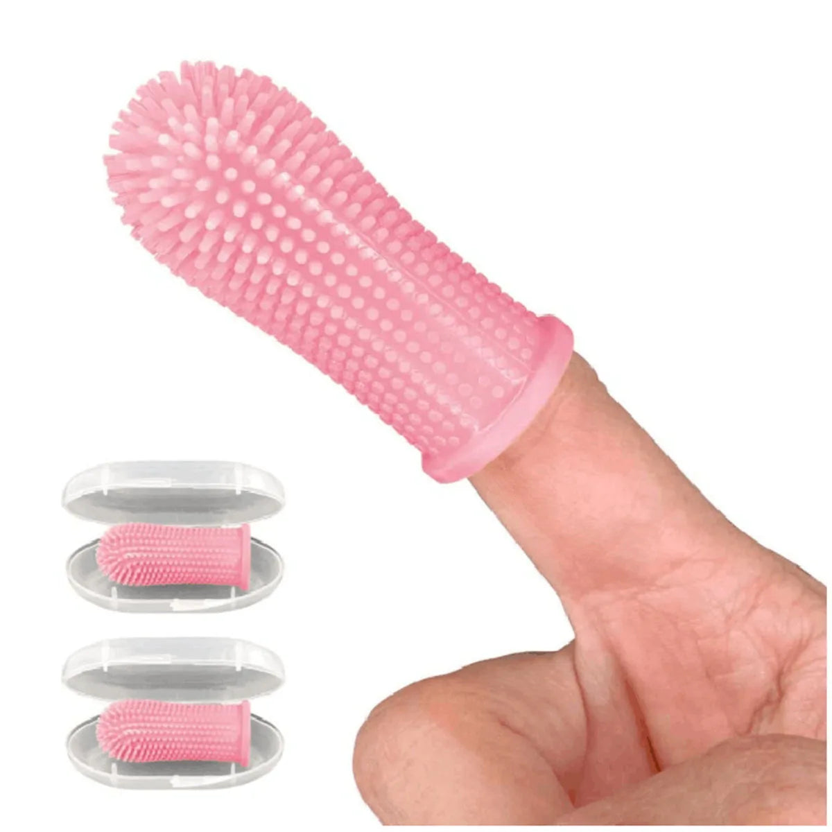 Pet Finger Toothbrush Cleaning Products for Cats and DogsOral Cleaning ToothbrushesSilicone Bristles