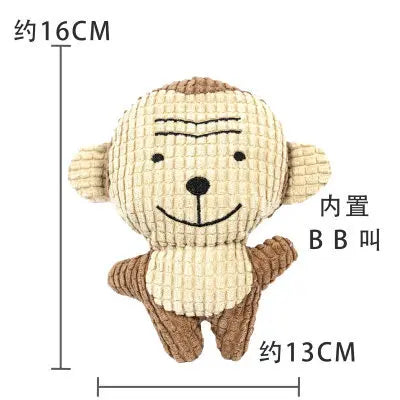 Pet Toys Animals Shape Bite Resistant Squeaky Toys Teeth Grinding Plush Dog Toy for Small Large Puppy Pets Training Accessories