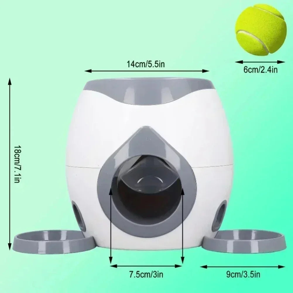 Pet dog tennis feeding device, training machine.