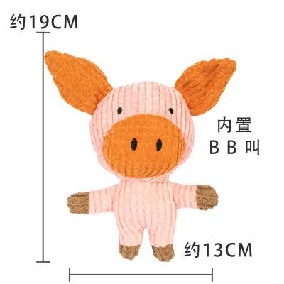 Pet Toys Animals Shape Bite Resistant Squeaky Toys Teeth Grinding Plush Dog Toy for Small Large Puppy Pets Training Accessories