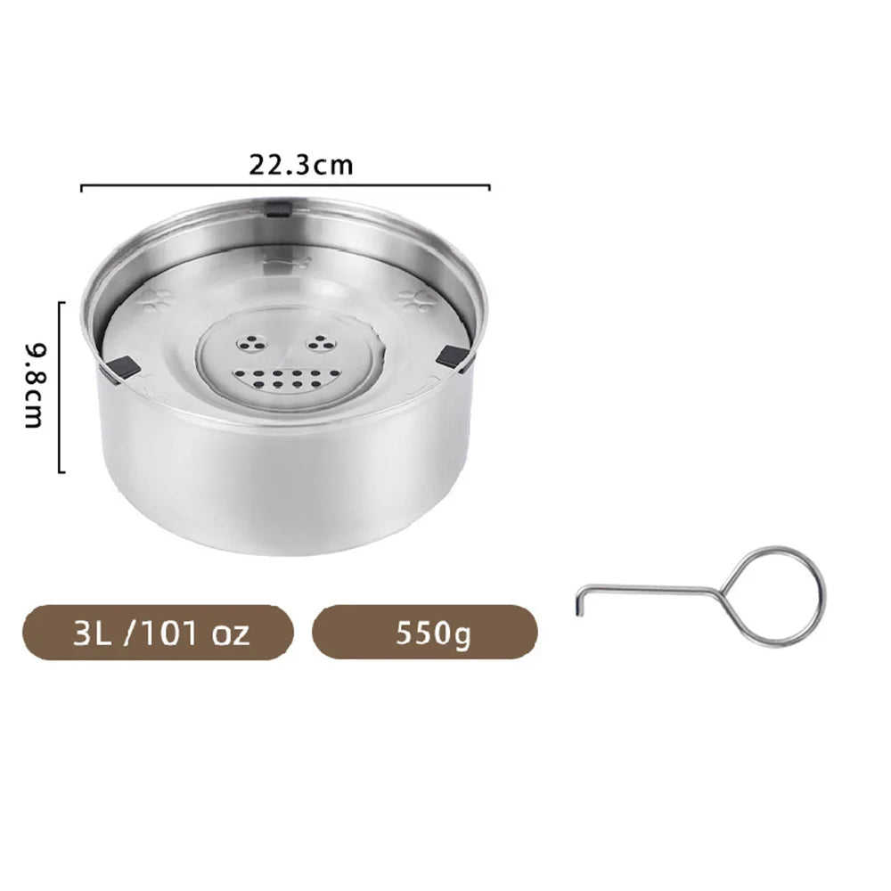 Dog Water Feeder Bowl,Big Capacity Stainless Steel Dog Cat Pet Floating Bowl,No Spill Anti-Splash Dog Water Dispenser Bowl